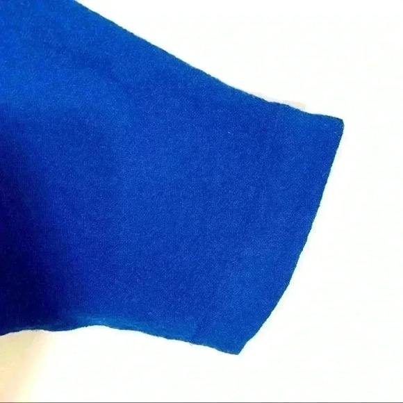 Tibi Royal Blue Cold Shoulder Cut Out Wool Blouse - Picture 6 of 15